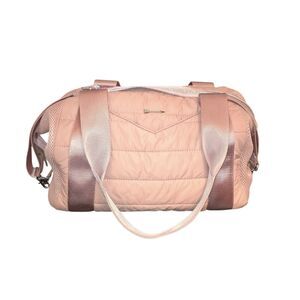 Stella & Dot Crush It Duffle Quilted Blush Pink Workout Weekender Bag 14"X12"X8"
